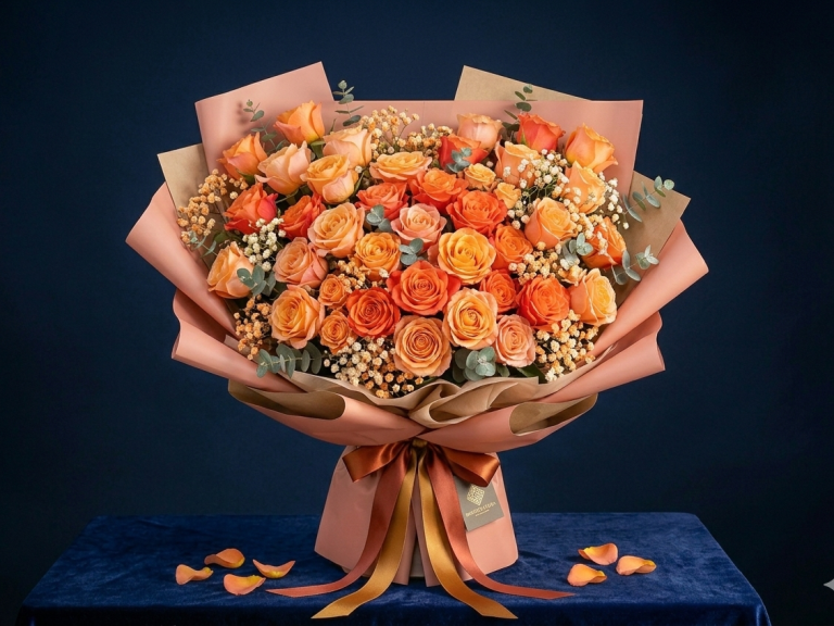 Blumen für das Büro Moderne Büroumgebung mit mehreren Menschen, die an modern dekorierten Tischen arbeiten und kommunizieren.