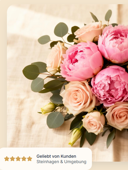 Kleine Blumendekorationen Bunte Bouquet mit Pfingstrosen und Rosen auf einem hellen Hintergrund.